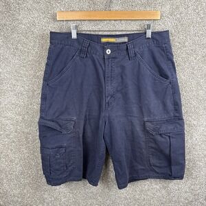 Vintage Y2K Levi's Silvertab Navy‎ Blue Baggy Cargo Shorts Mens Size 33